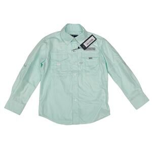 NWT Properly Tied Size YM (10-12) Seafoam Fishing Shirt